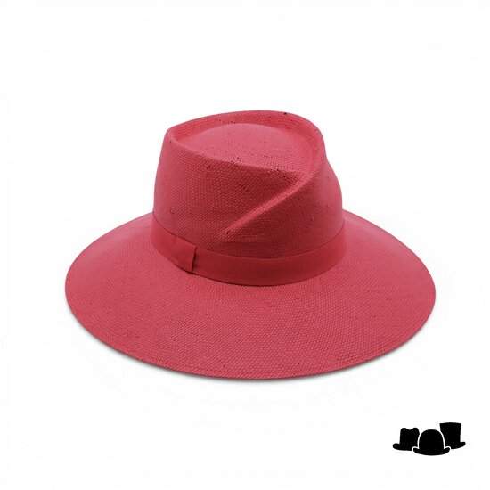 jos van dijck brede rand fedora vivien cellulose rood
