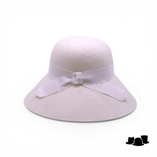 jos van dijck brede rand hoed viola cellulose wit