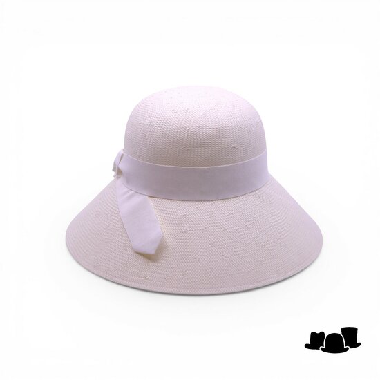 jos van dijck brede rand hoed viola cellulose wit