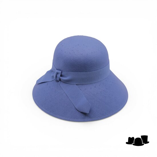jos van dijck brede rand hoed viola cellulose blauw