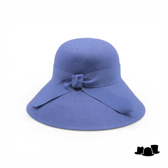 jos van dijck brede rand hoed viola cellulose blauw