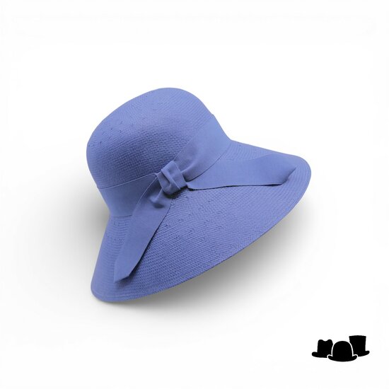 jos van dijck brede rand hoed viola cellulose blauw