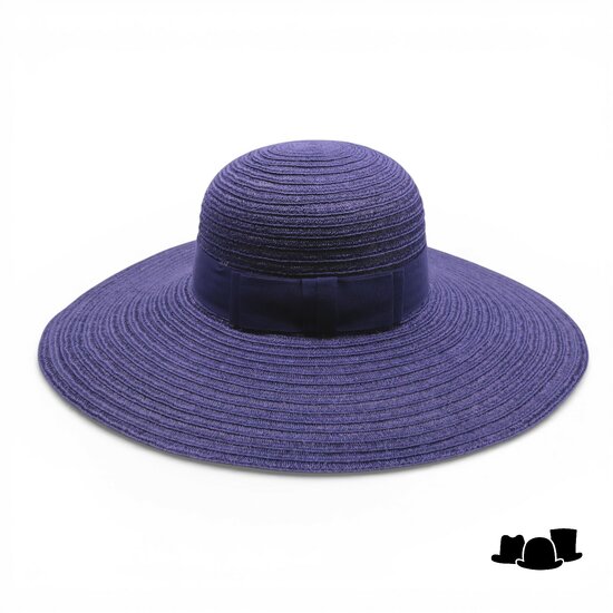 jos van dijck brede rand hoed vanessa canapa donkerblauw