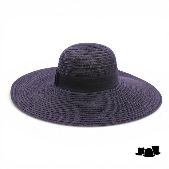 jos van dijck brede rand hoed vanessa canapa zwart