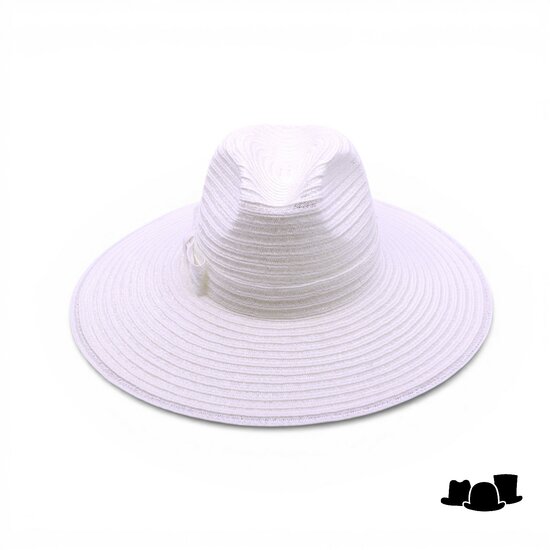 jos van dijck brede rand fedora valentina canapa wit