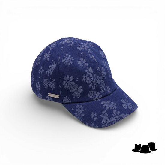 seeberger baseball cap cotton flower indigo