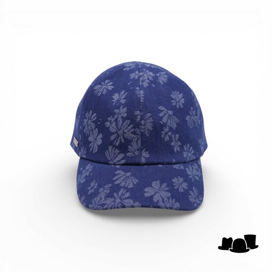 seeberger baseball cap cotton flower indigo