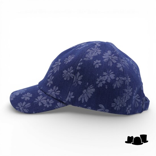 seeberger baseball cap cotton flower indigo