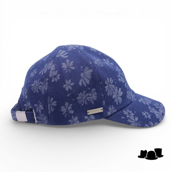 seeberger baseball cap cotton flower indigo