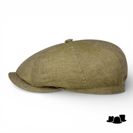 stetson newsboy cap hatteras linen khaki