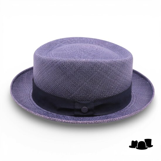 vintimilla pork pie panama denim blauw