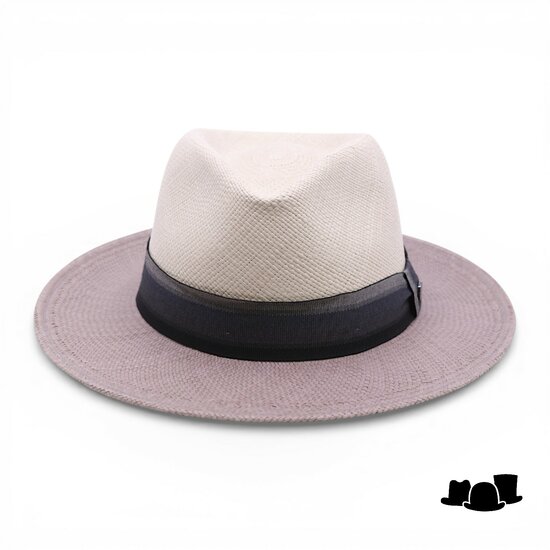 vintimilla fedora klassiek 2tone panama naturel grijs 