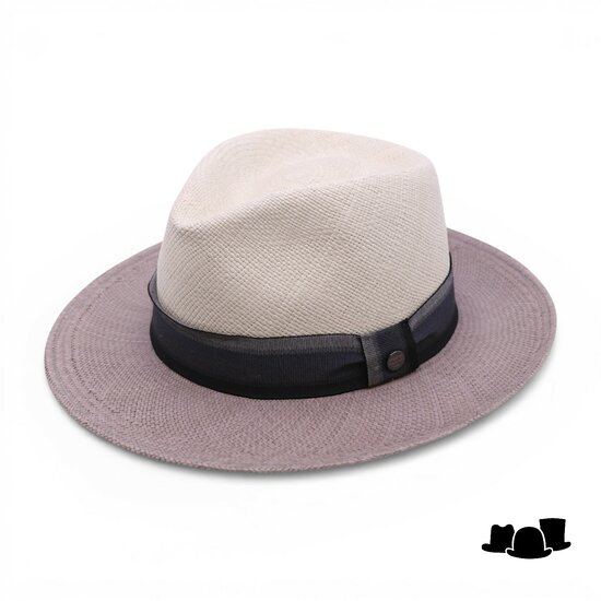 vintimilla fedora klassiek 2tone panama naturel grijs 