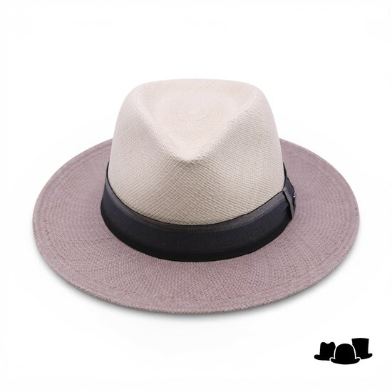 vintimilla fedora klassiek 2tone panama naturel grijs 