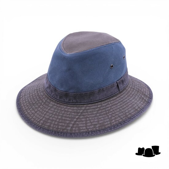 crambes safari outdoor hoed katoen threecol blauw