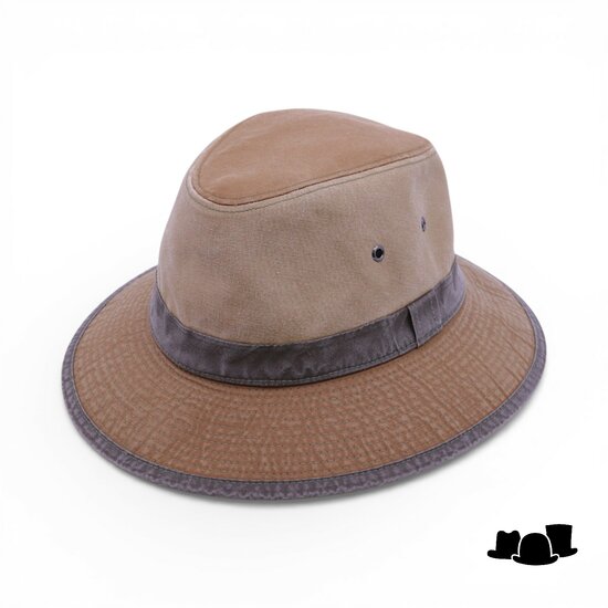 crambes safari outdoor hoed katoen threecol ecaille beige kaki