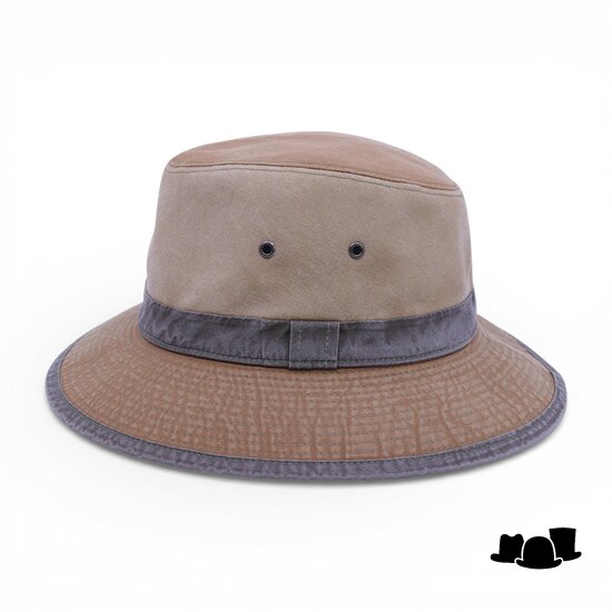 crambes safari outdoor hoed katoen threecol ecaille beige kaki