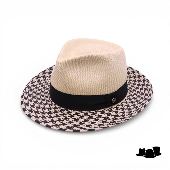 vintimilla fedora klassiek panama pied de poule