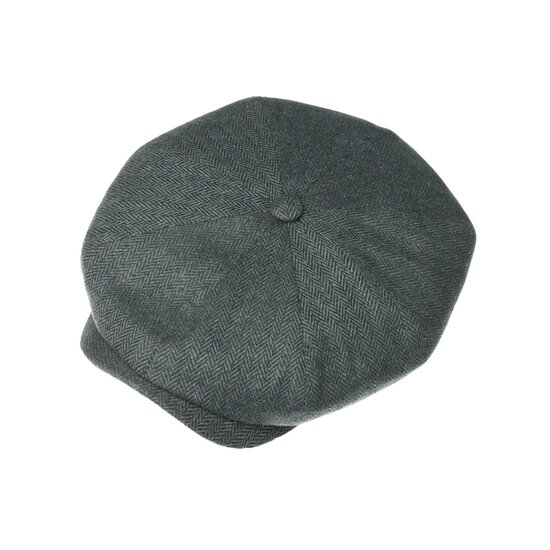 stetson hatteras newsboy cap silk visgraat dark grey 