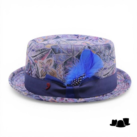 alfonso deste pork pie katoen paisley mood blauw