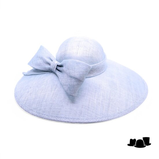 maddox occasion hat 167 ronde bol asymmetric sinamay bow bluebell