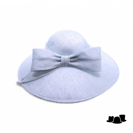 maddox occasion hat 167 ronde bol asymmetric sinamay bow bluebell