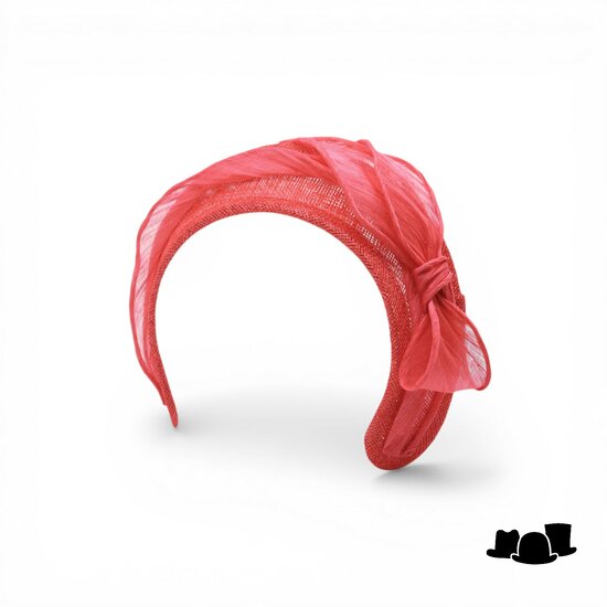 maddox occasion haarband sinamay en buntal coral