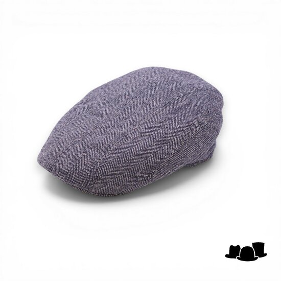 stetson ivy cap herringbone silk blue 
