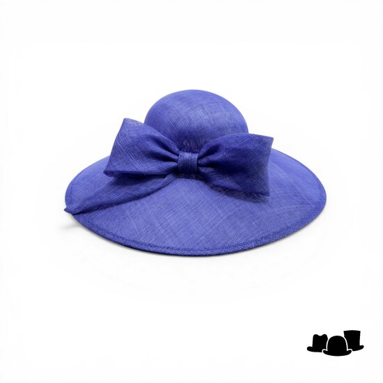 maddox occasion hat 167 ronde bol asymmetric sinamay bow cobalt