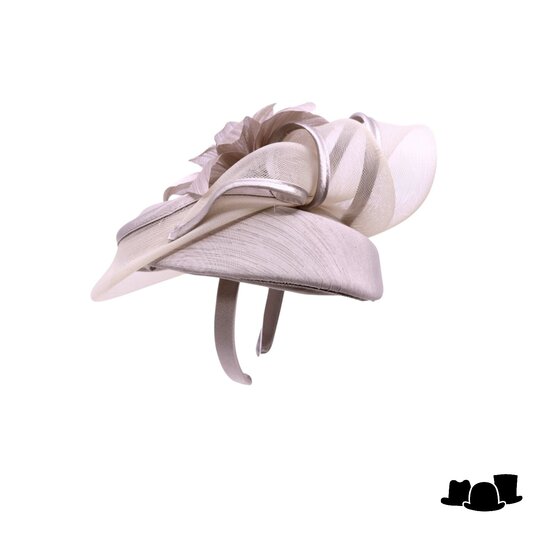 maddox fascinator 179 dopje  sinamay buntal crine almond