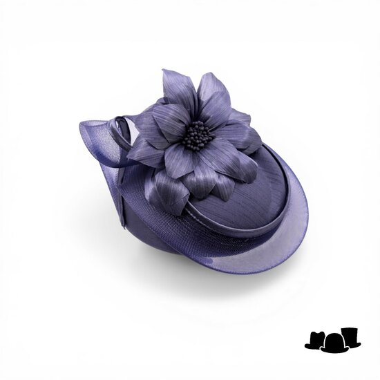 maddox fascinator 179 dopje  sinamay buntal crine navy