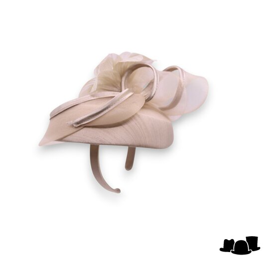 maddox fascinator 179 dopje  sinamay buntal crine champagne