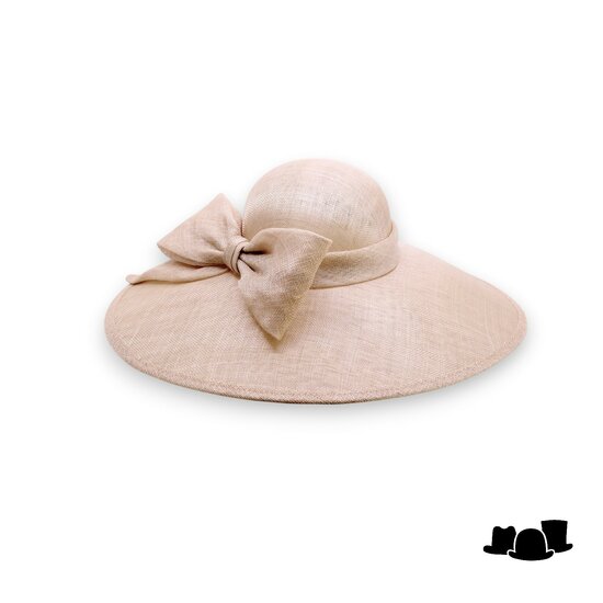 maddox occasion hat 167 ronde bol asymmetric sinamay bow champagne