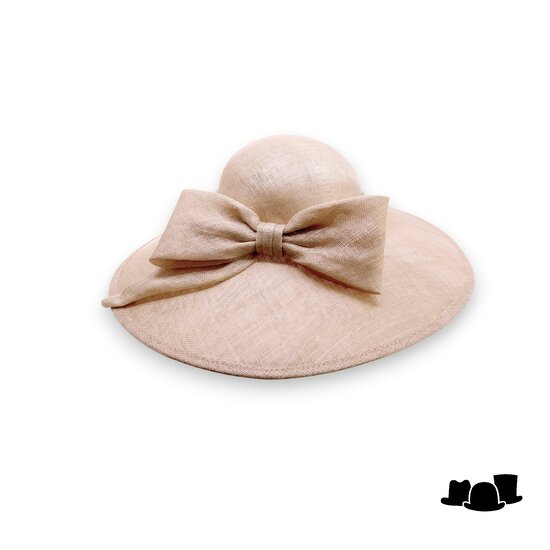 maddox occasion hat 167 ronde bol asymmetric sinamay bow champagne