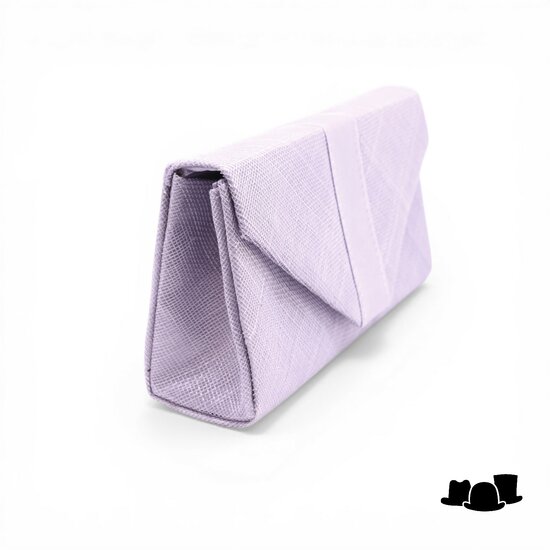 maddox korte handtas sinamay en satijn lavendel