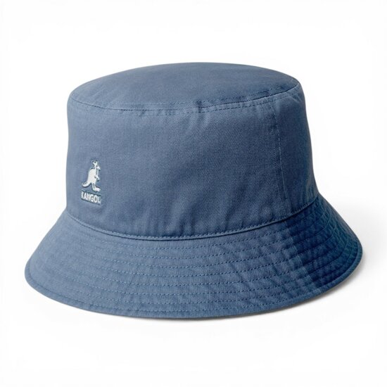 kangol bucket hat washed cotton denim blue