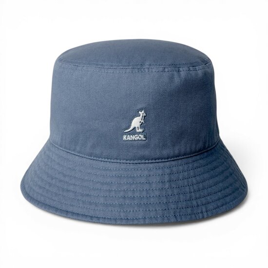 kangol bucket hat washed cotton denim blue