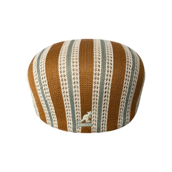 kangol flatcap 504 resort stripe rustic caramel multi