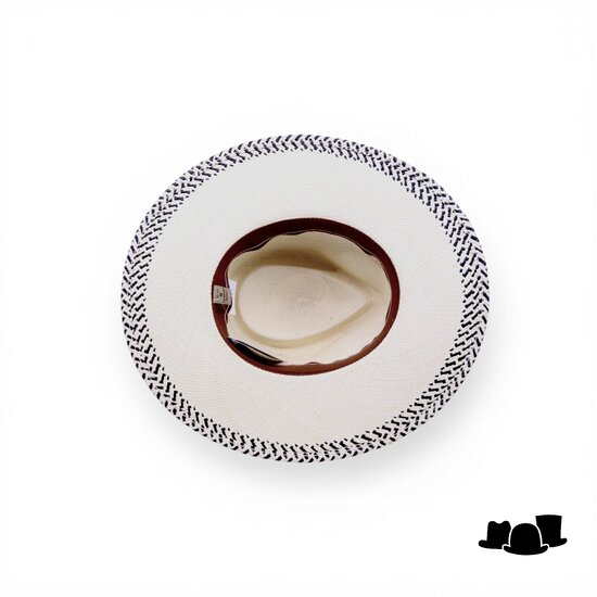 vintimilla fedora 8H130 brede dessin rand panama zwart naturel