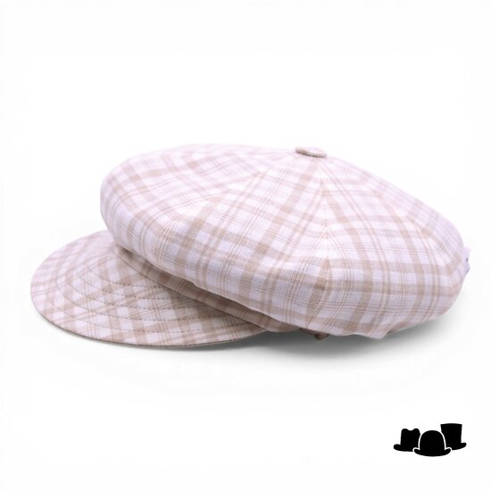 jos van dijck ballonpet alis99 katoen pastel beige check