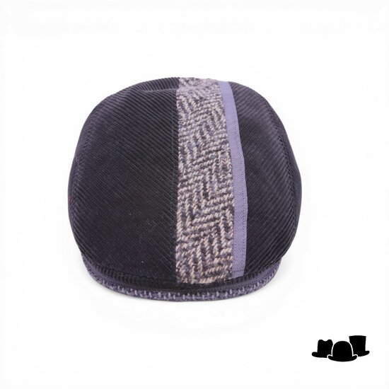 jos van dijck ivy pet corduroy zwart streep visgraat