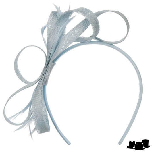 seeberger haarversiering veertjes krullen sinamay light blue