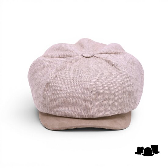 alfonso deste ballonpet sinisa linnen en suede 2 tone beige