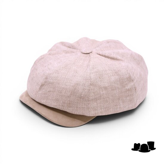 alfonso deste ballonpet sinisa linnen en suede 2 tone beige