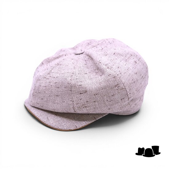 alfonso deste ballonpet sinisa linnen zijde en suede gemeleerd beige en bruin