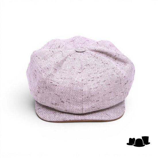 alfonso deste ballonpet sinisa linnen zijde en suede gemeleerd beige en bruin