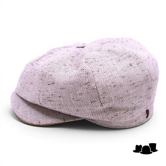 alfonso deste ballonpet sinisa linnen zijde en suede gemeleerd beige en bruin