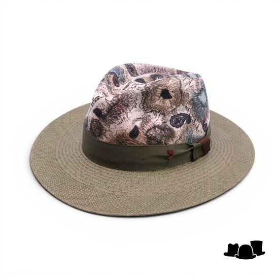 alfonso deste fedora morris panama and linnen paisley green