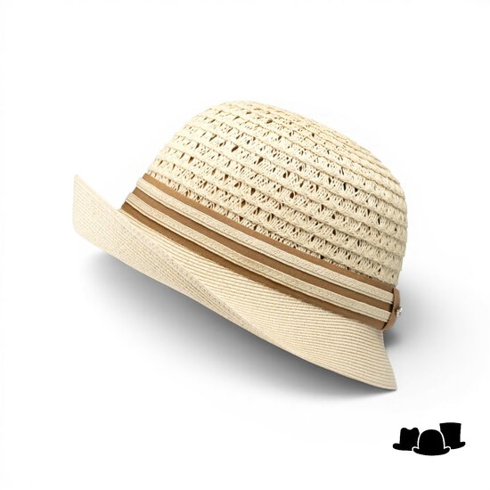 bronte cloche zomerhoed diana crochet cellulose natural en camel