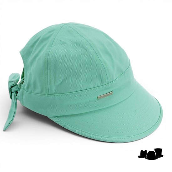 seeberger visor cap katoen mint groen